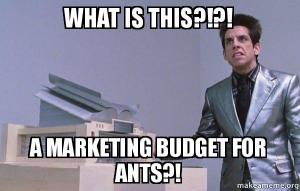 marketing budget for ants meme